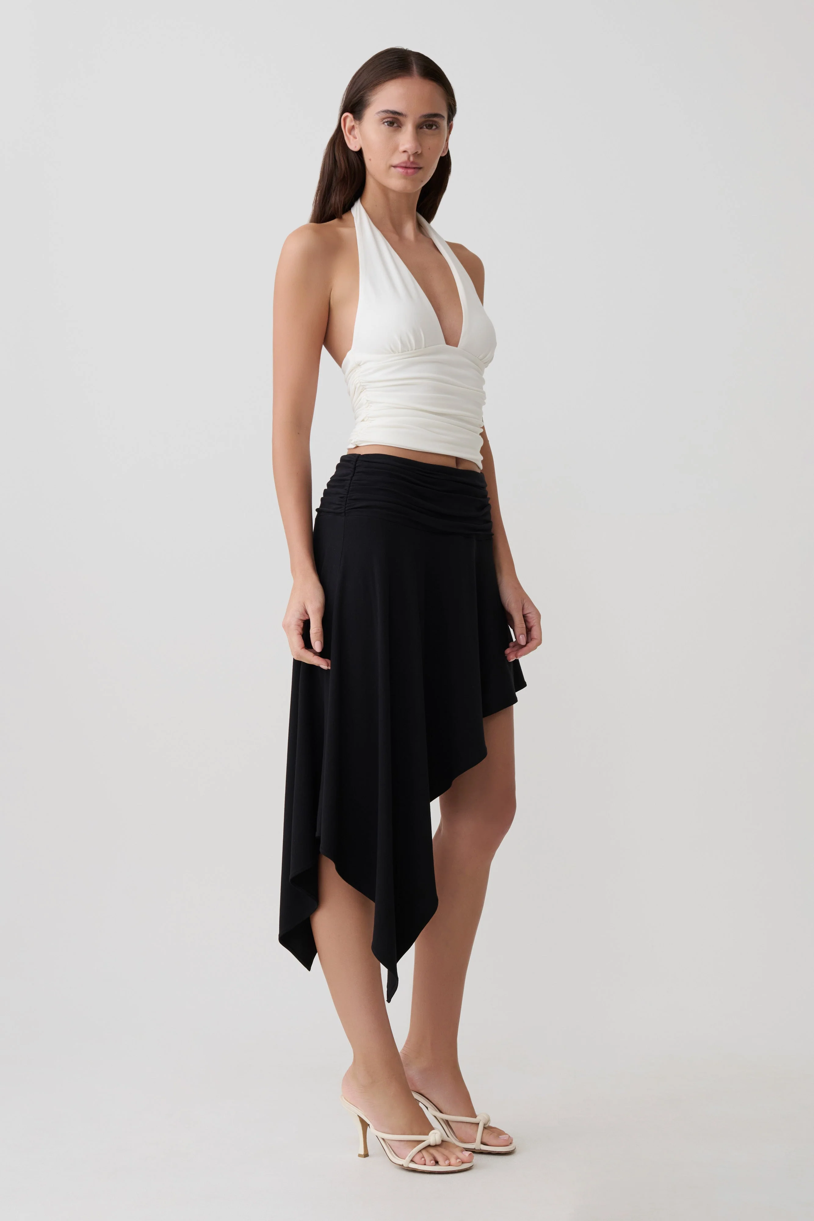 Talise Modal Hankie Midi Skirt - Black - Image 6