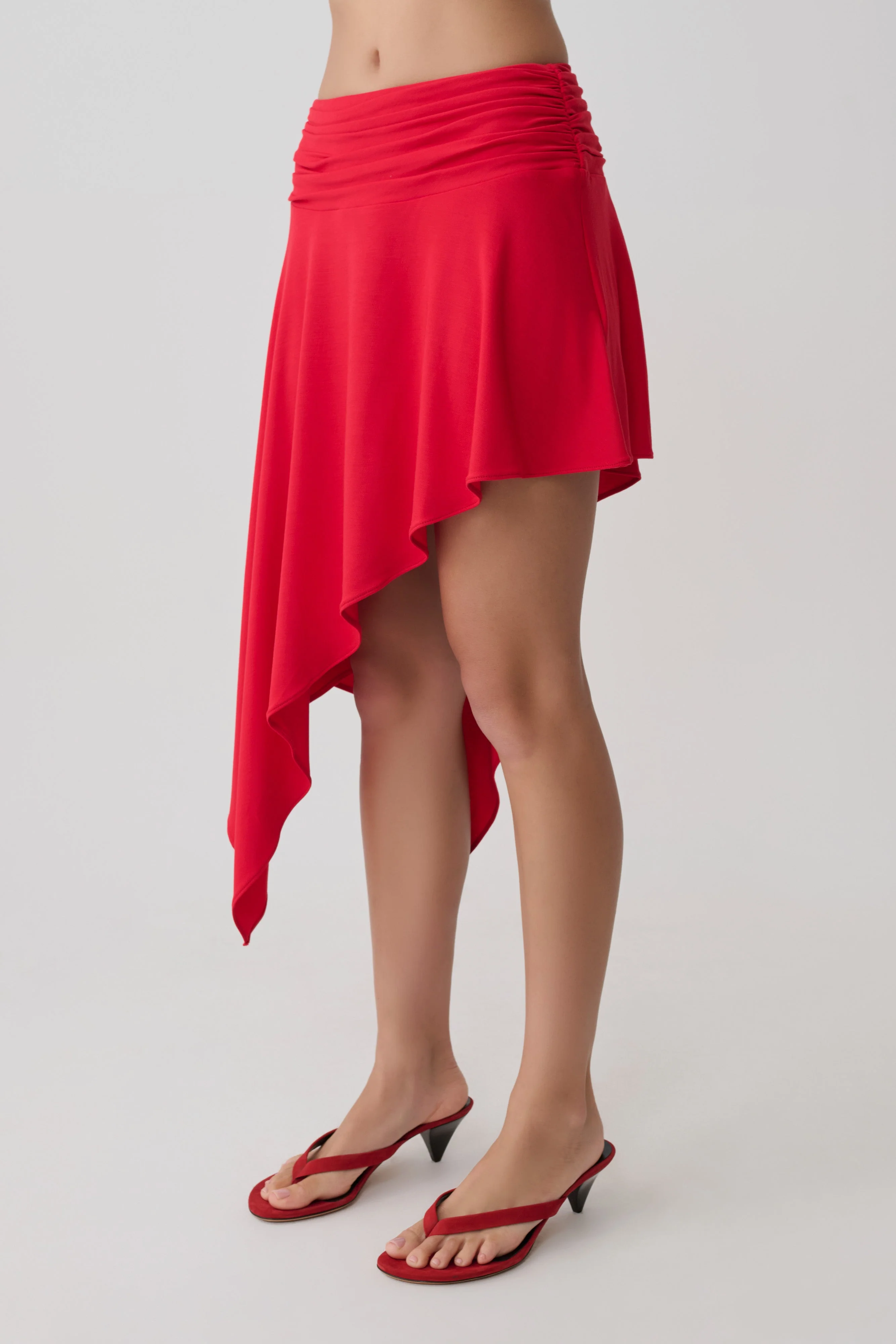 Talise Modal Hankie Midi Skirt - Red - Image 6