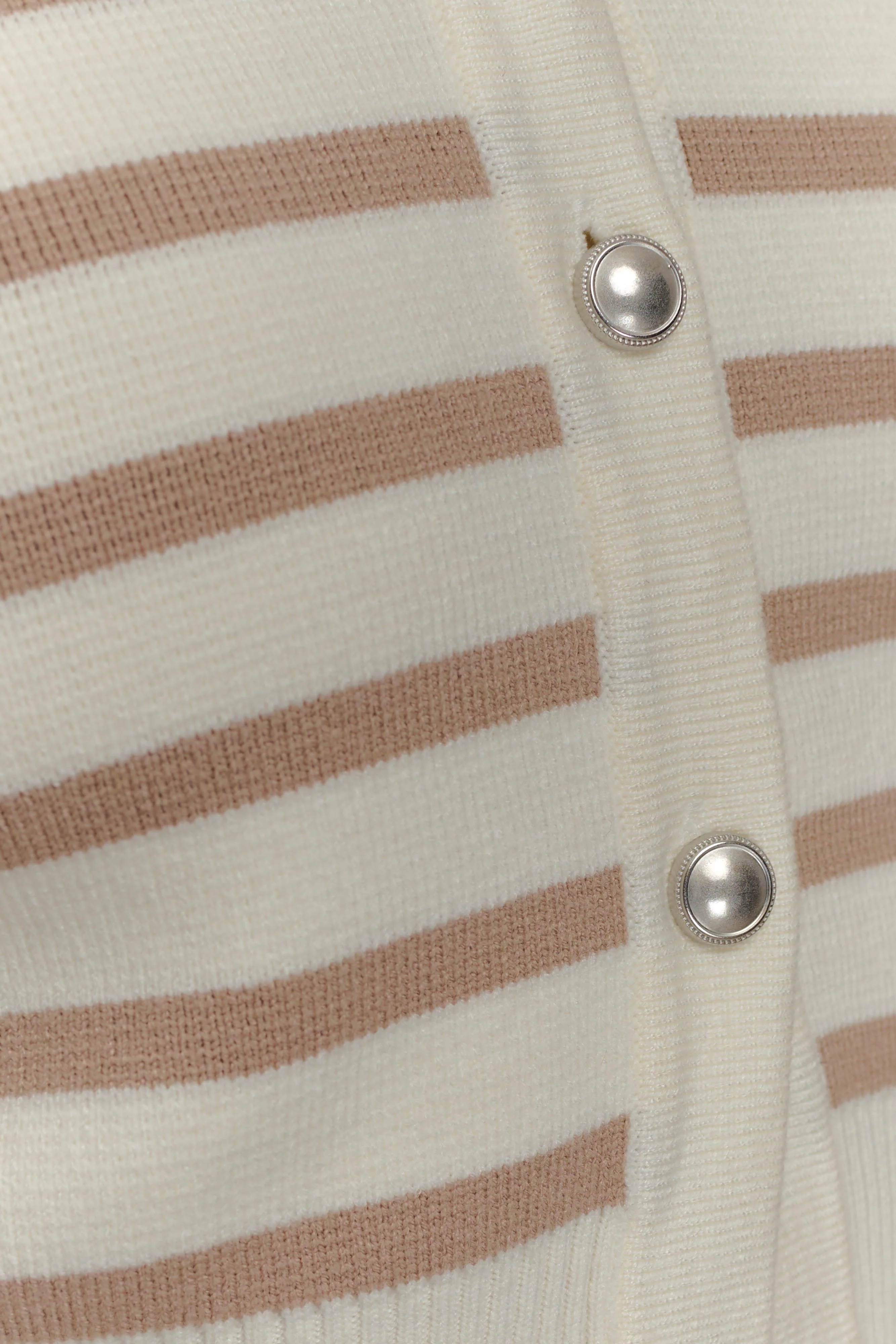 Tanner Striped Knit Cardigan - Nude/White - Image 7