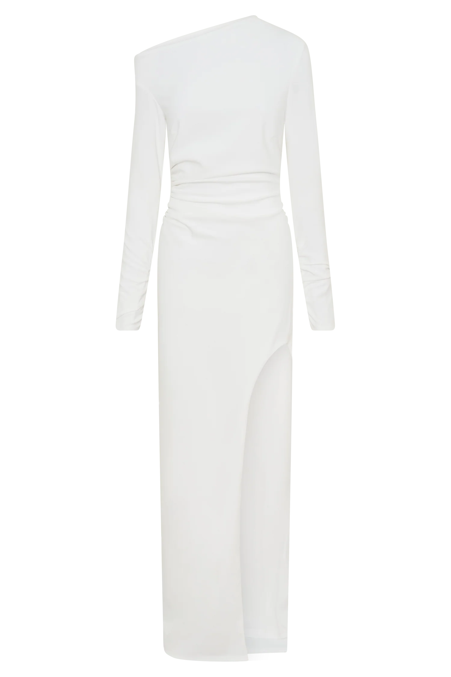 Thalyn Crepe Maxi Dress With Split - White - Image 9