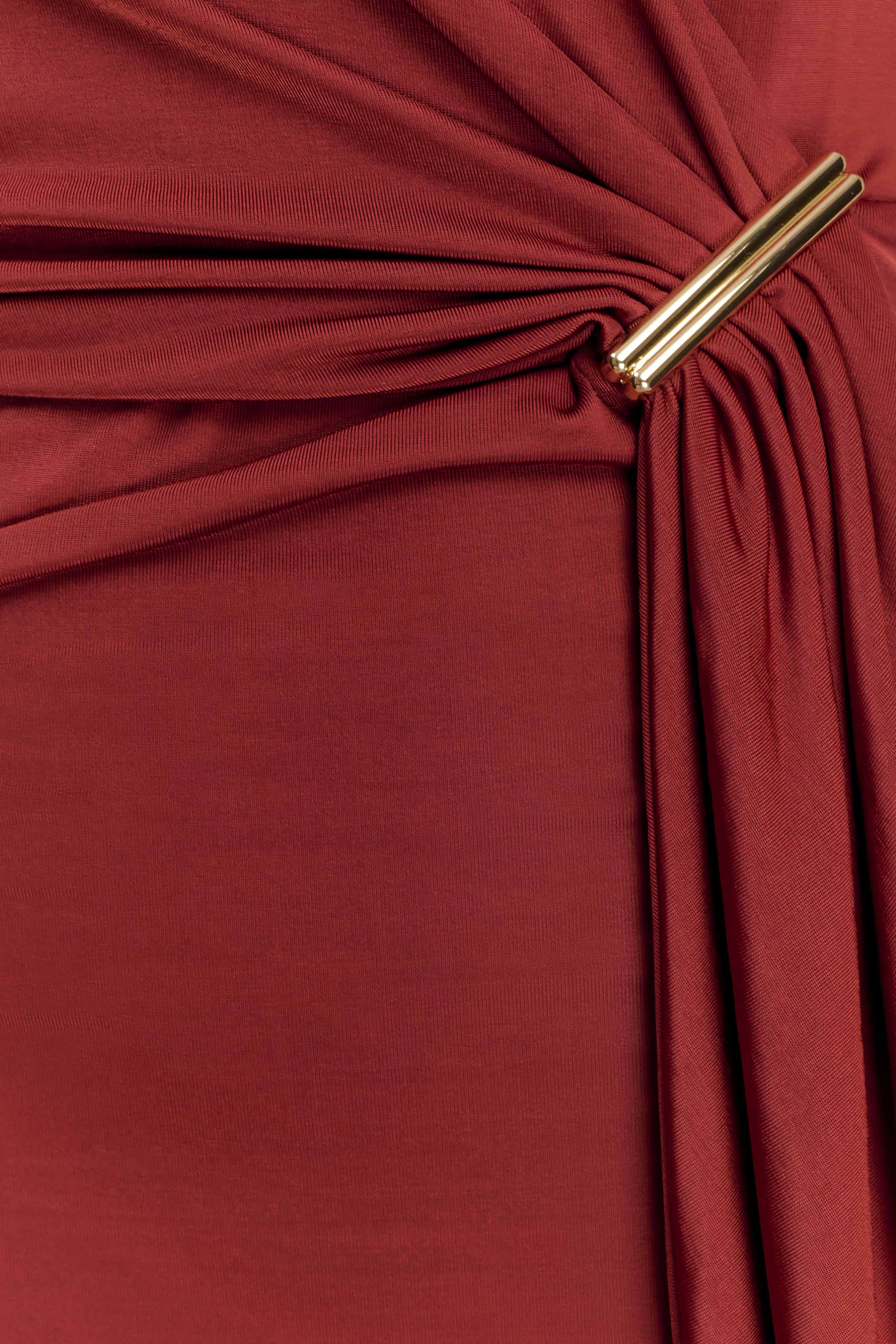 Veda Slinky Halter Maxi Dress - Russet - Image 4