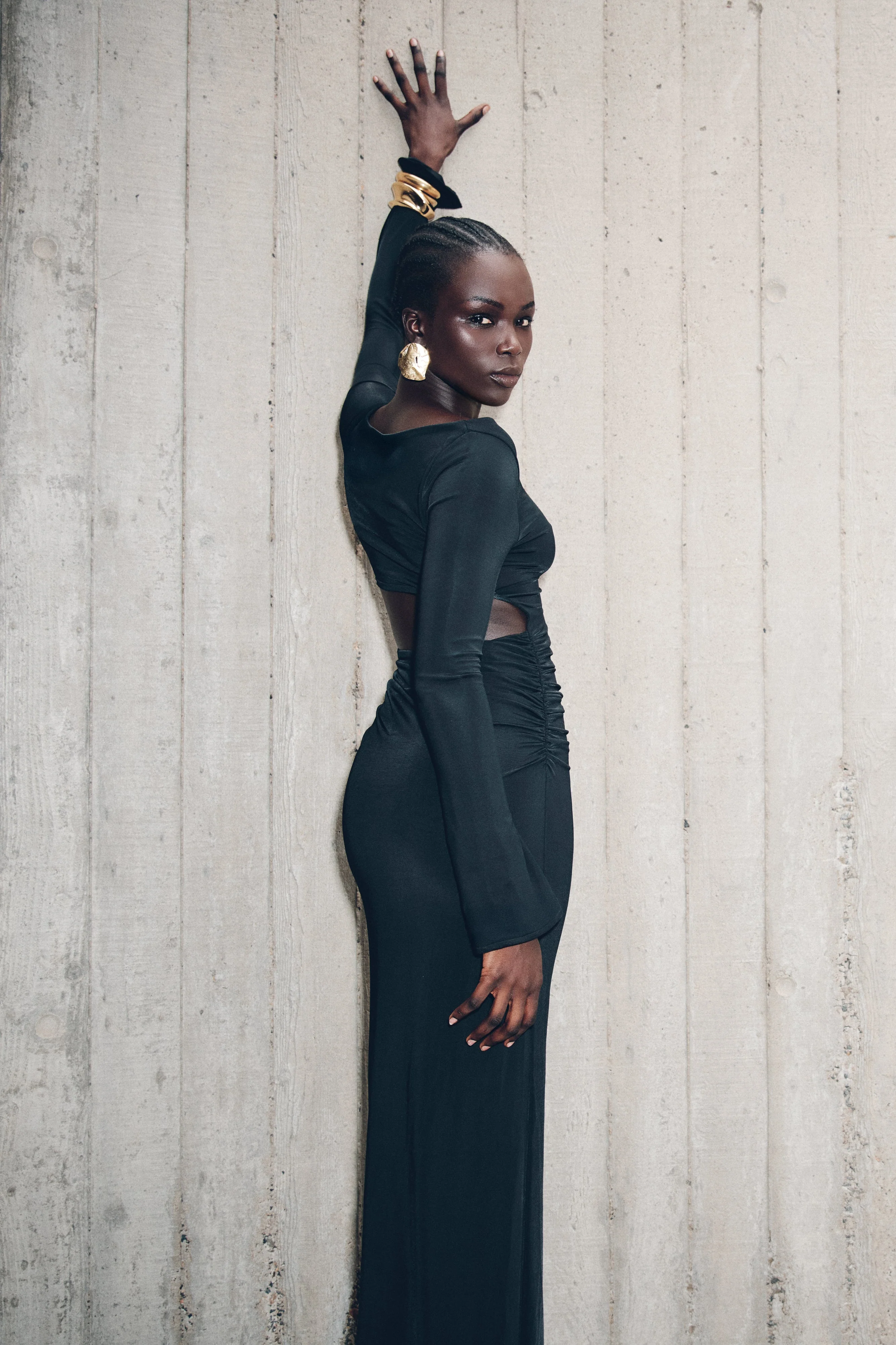Vienna Slinky Cut Out Maxi Dress - Black - Image 5